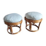 Pair of vintage rattan stools