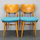 1970s Set of Four Beech Dining Chairs by TON, Czechoslovakia