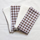 Set of 4 brown & white vichy towels