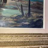 Painting of painted boat Le Mennec