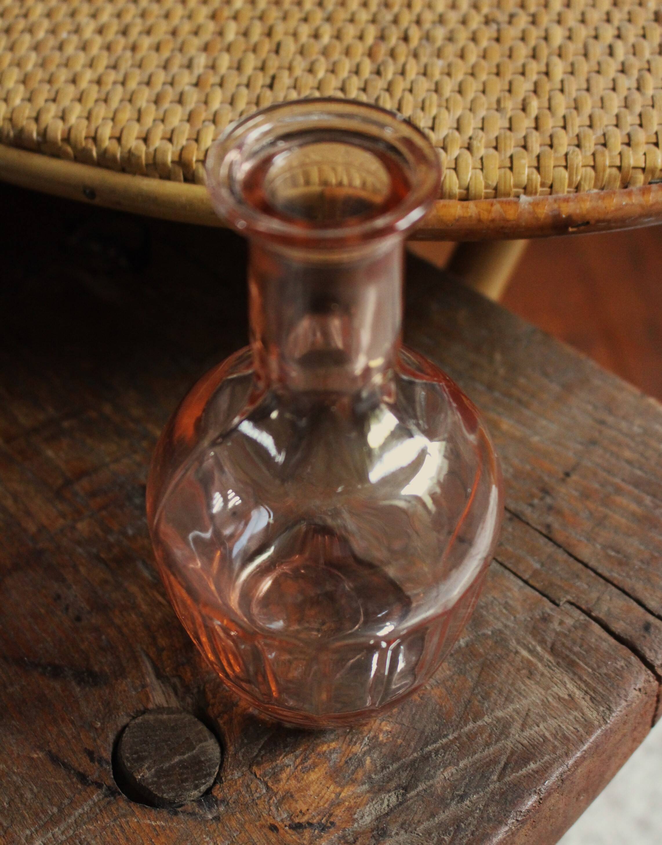 Pink glass vase Soliflore rosaline