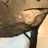 French wrought iron and slate coffee table