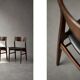 Ensemble de 4 chaises de salle à manger scandinaves modernes des années 50 en hêtre et palissandre.