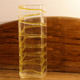 Ridged glass vase, Murano style