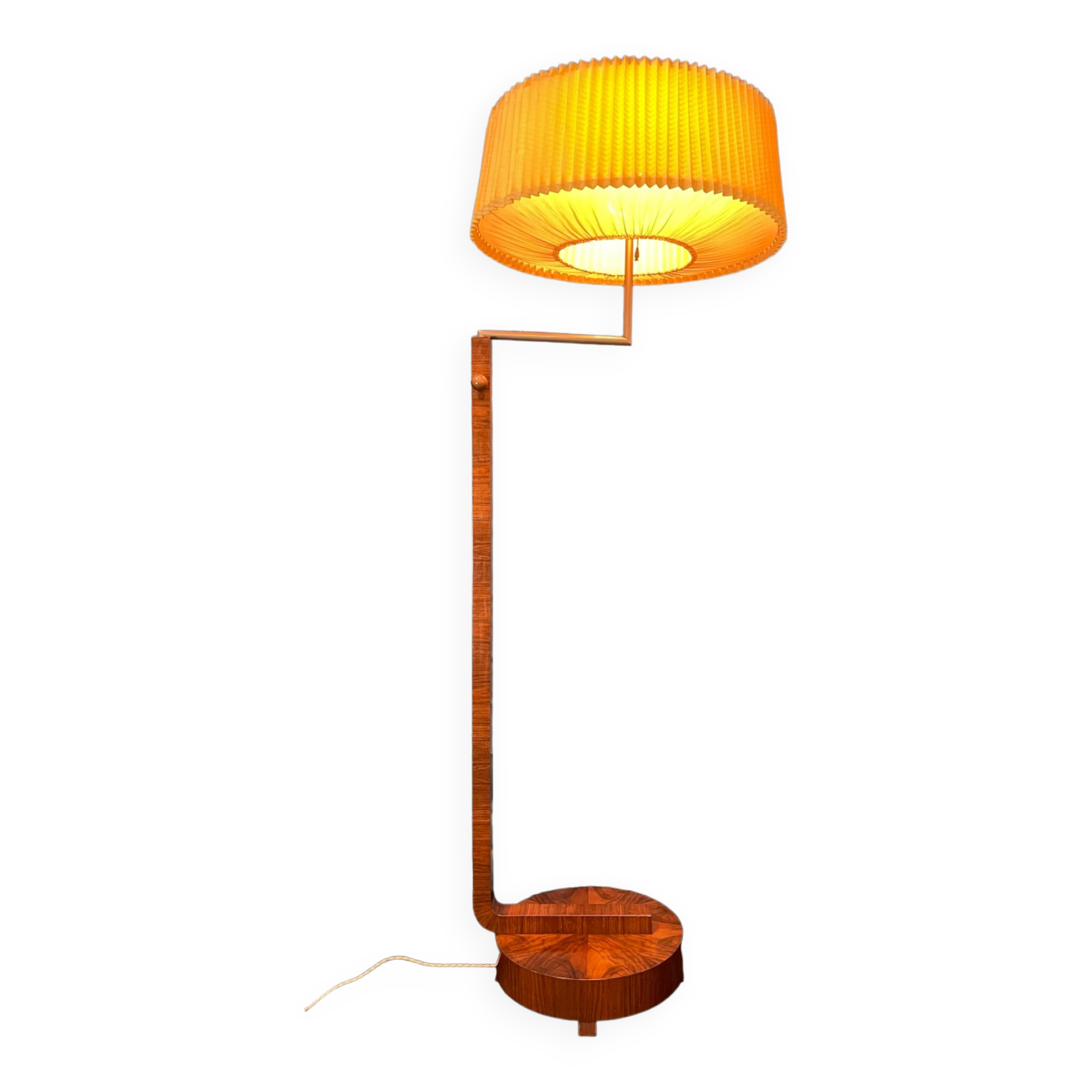 Floor lamp, art deco reader 1930 rosewood