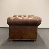 Handcrafted Brown leather Chesterfield Club Armchair
