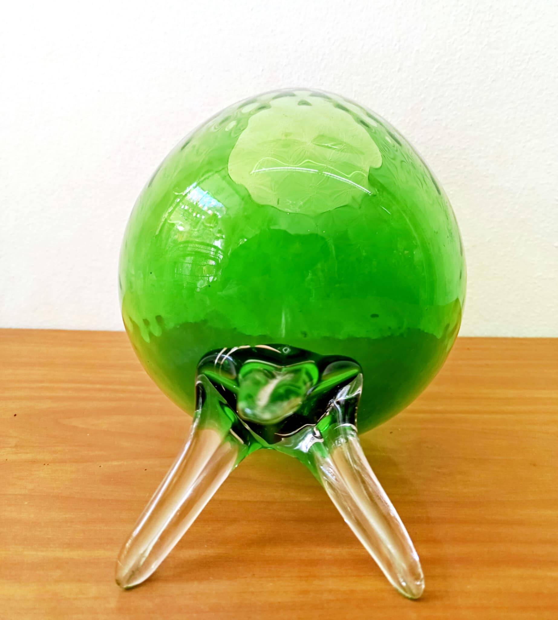 Green Empoli glass tealight vase