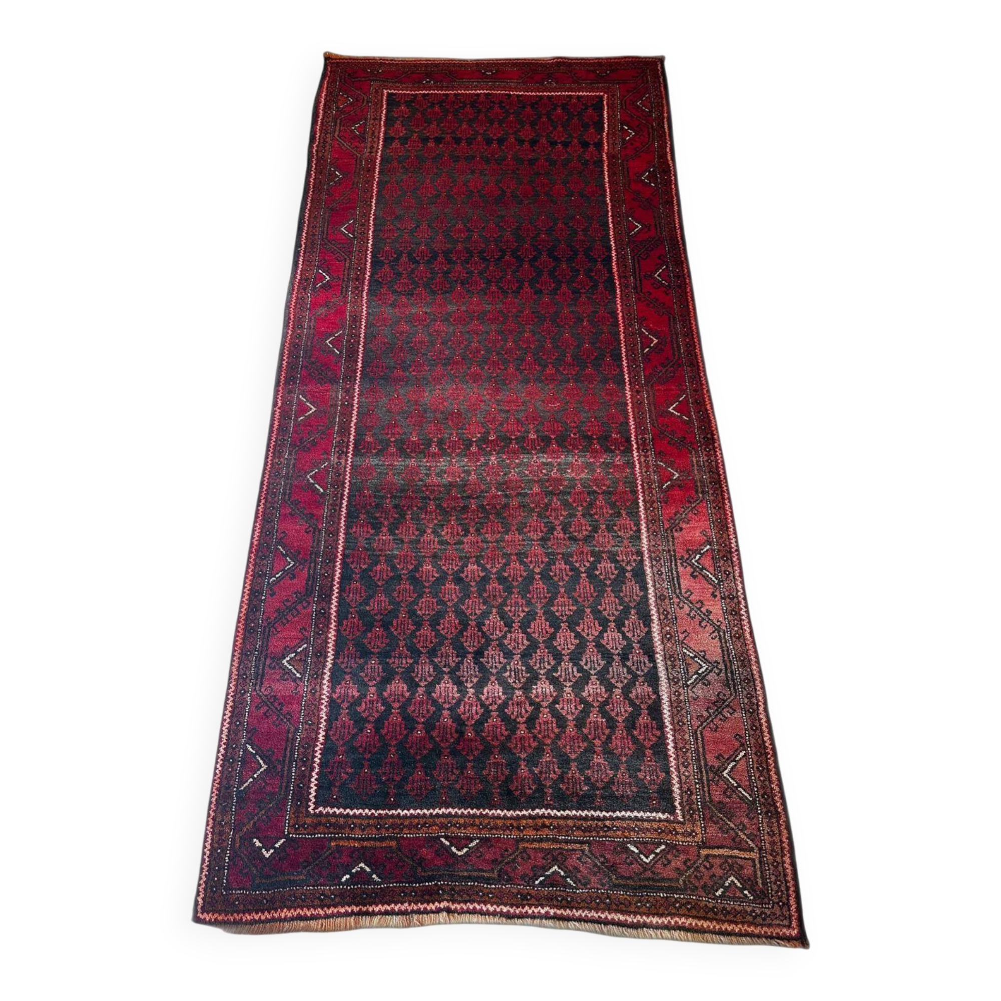 Handmade Afghan rug 260cm x 117cm