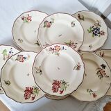 9 Terre de Fer Sarreguemines Flat Plates Rare Model from the Strasbourg Series