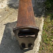 Small magazine rack / accent furniture in dark oak, late 19th century.