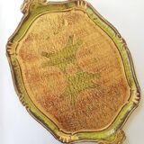 Vintage Italian carved wooden tray