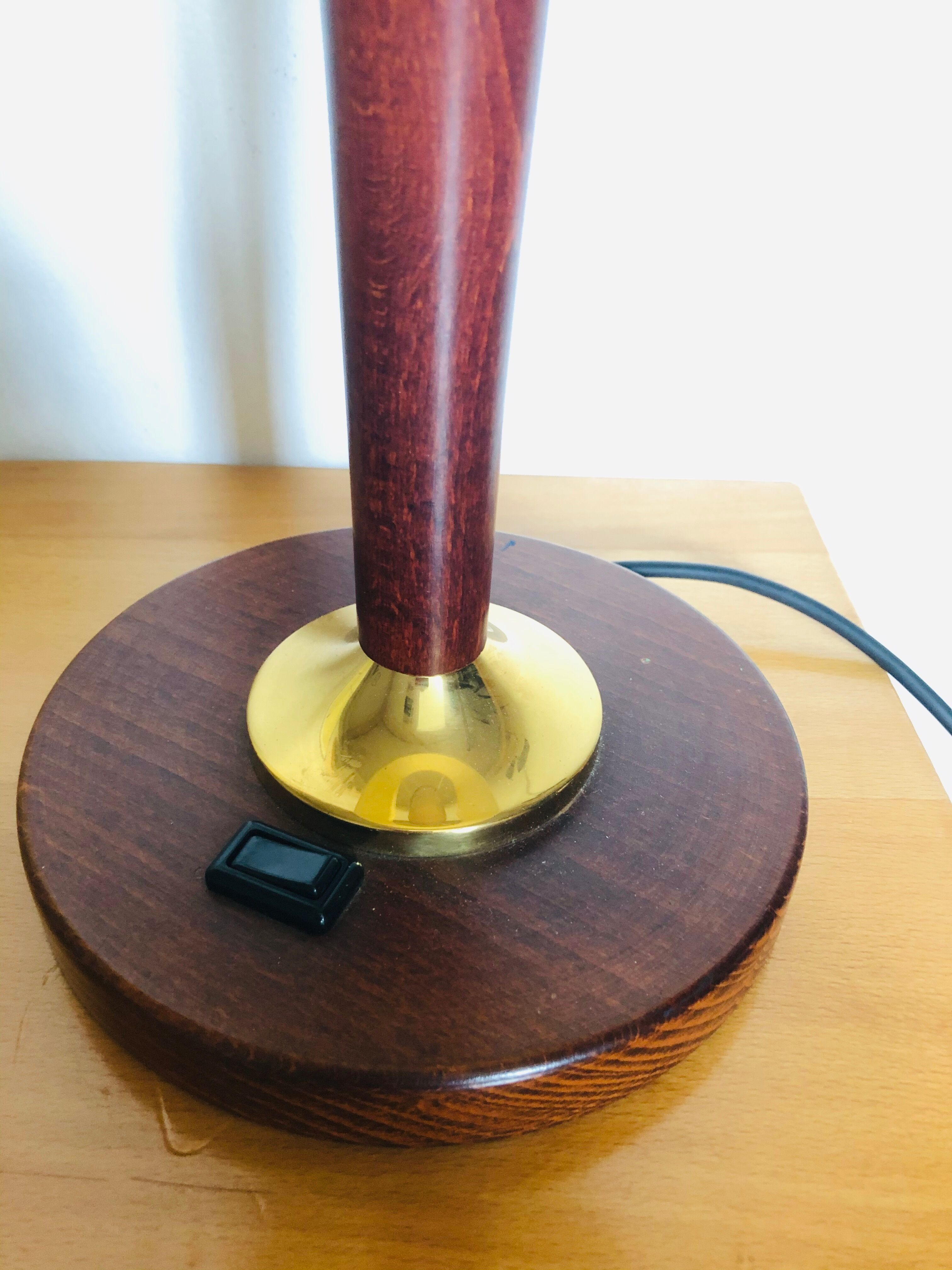 Vintage wooden foot lamp
