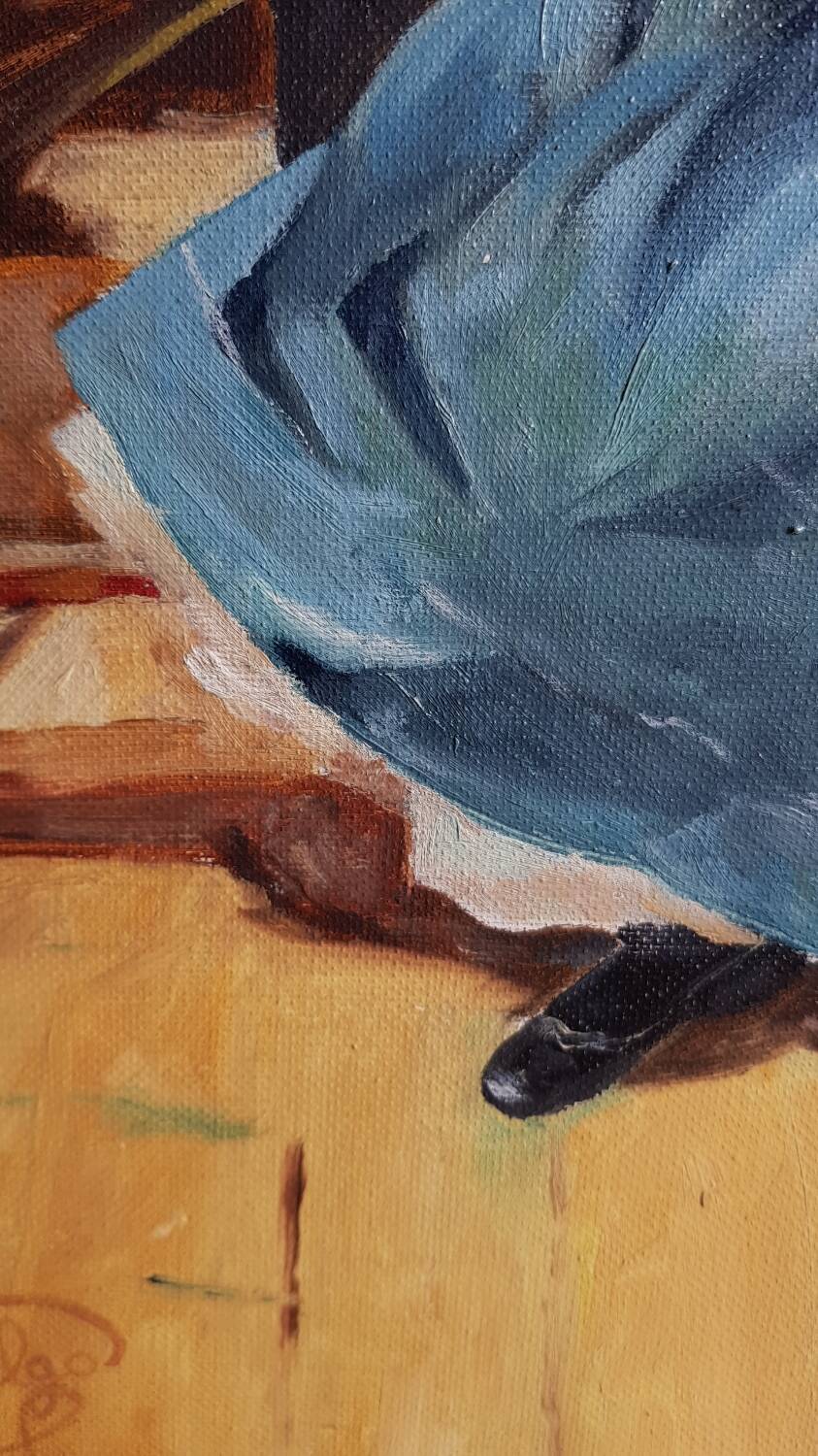 Peinture à l'huile sur toile, signée Hidalgo 1994, 46x58cm avec cadre