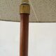 Wood and brass floor lamp
