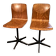Paire de chaises vintage bois et métal pour bureau d'écolier