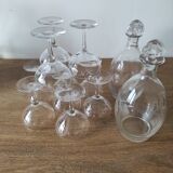 Glass glasses and decanters