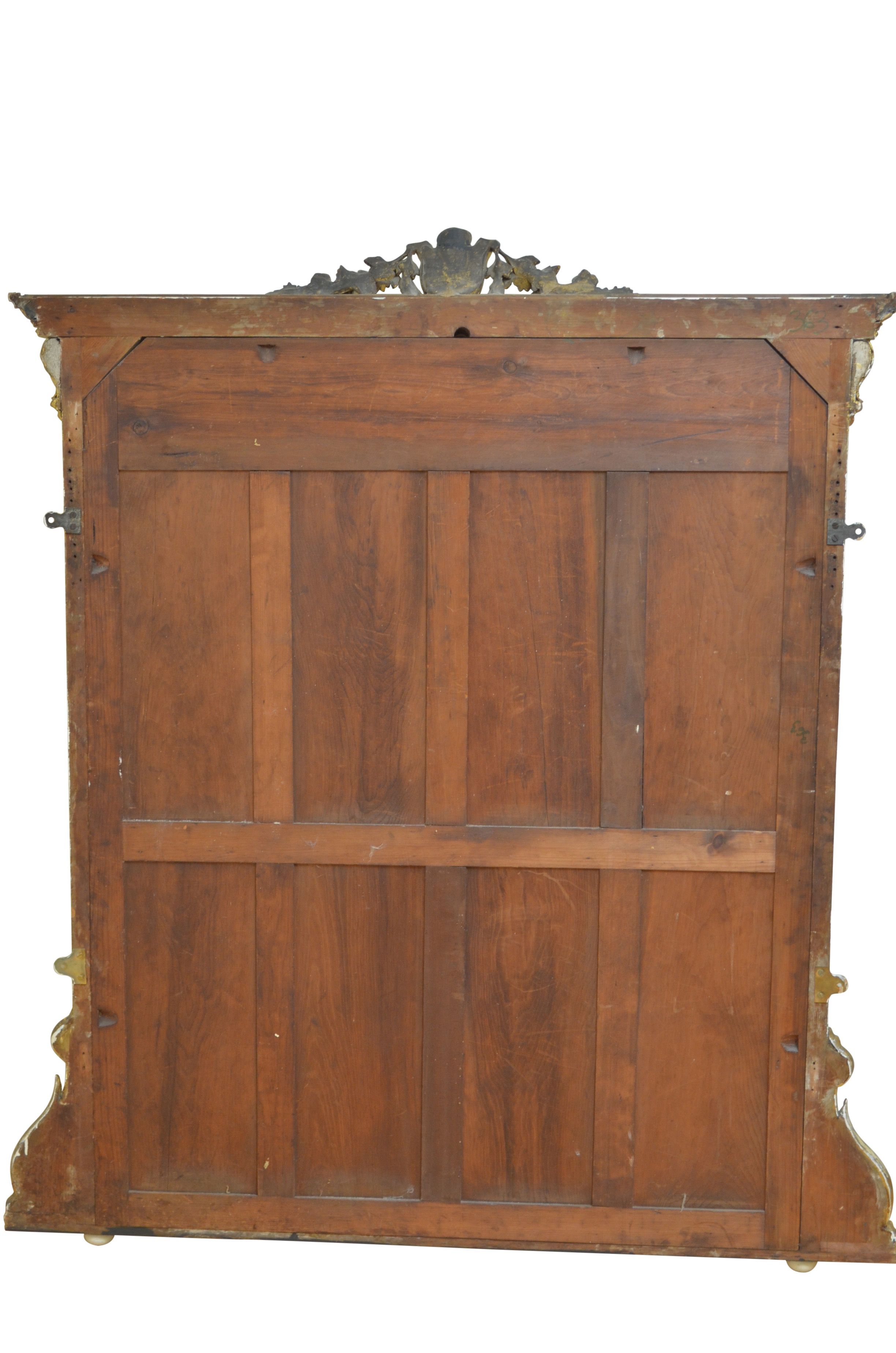 Miroir de cheminée victorien doré
