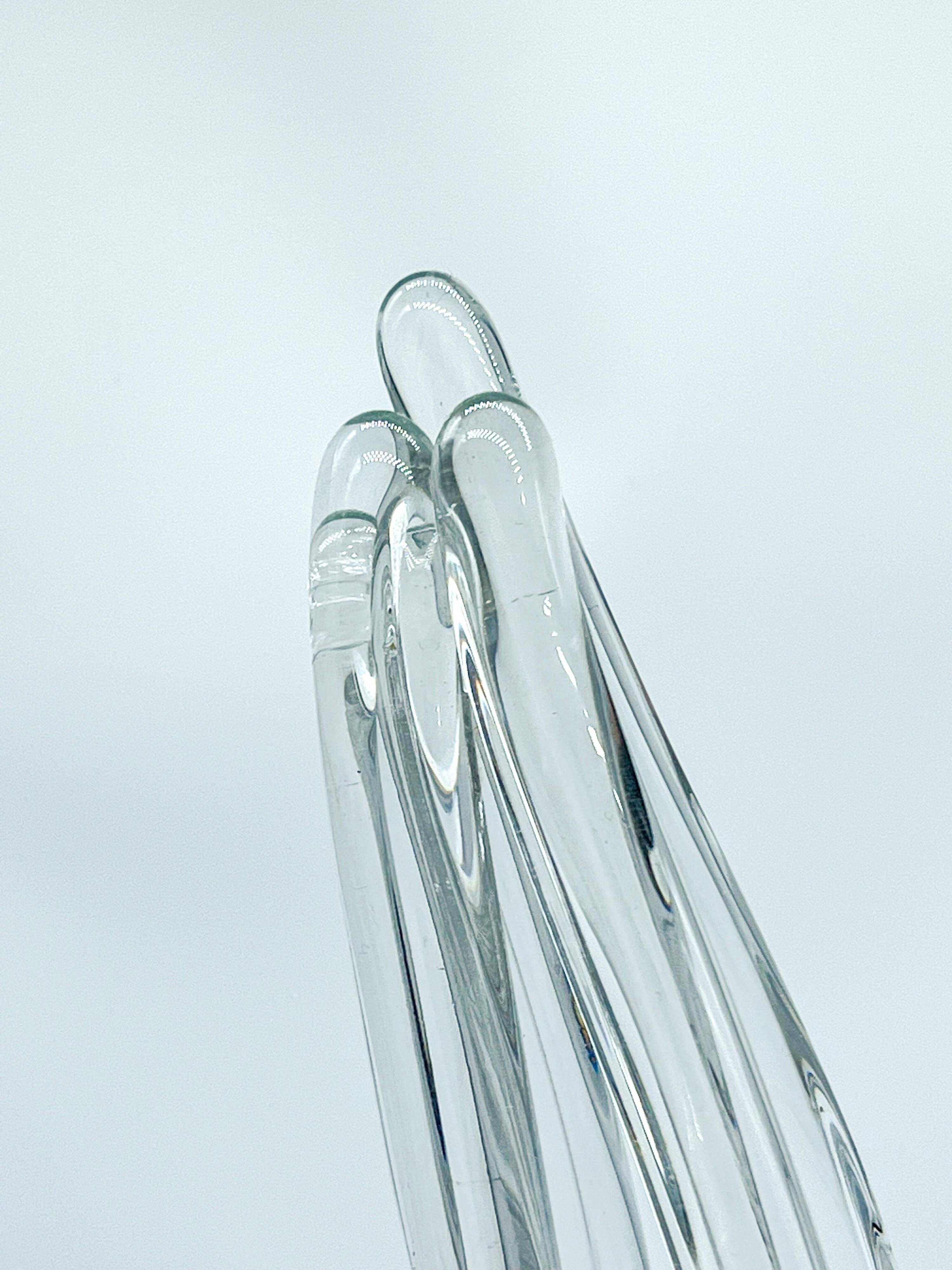 Vase de Murano - Sculpture en verre clair - Soufflé à la main