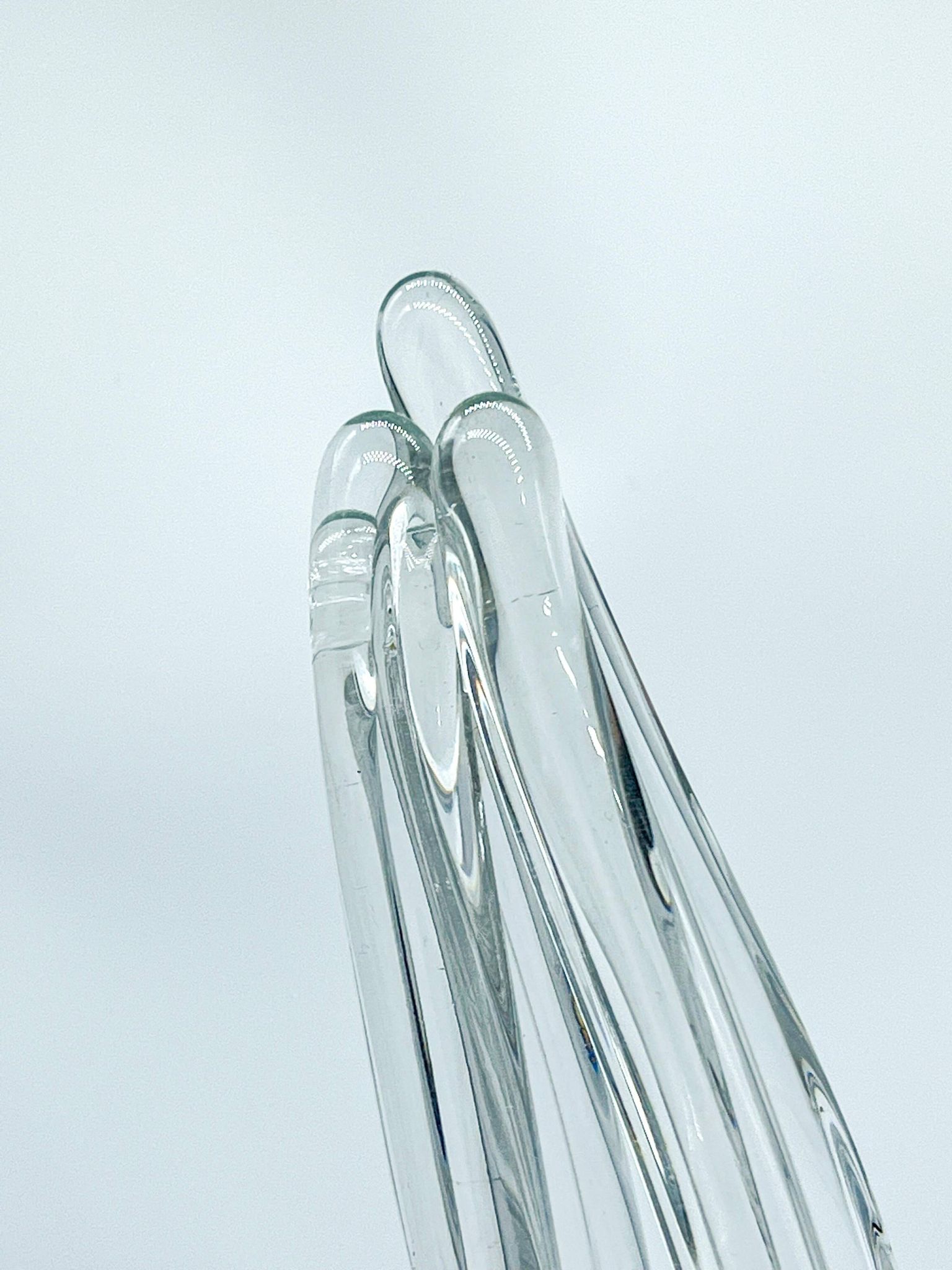 Vase de Murano - Sculpture en verre clair - Soufflé à la main