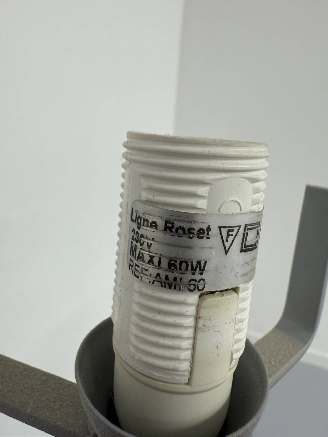 Side table / bedside table with designer lighting, Ligne Roset metal and wood