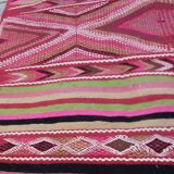 Handmade pink kilim rug in pure wool - 220x100cm