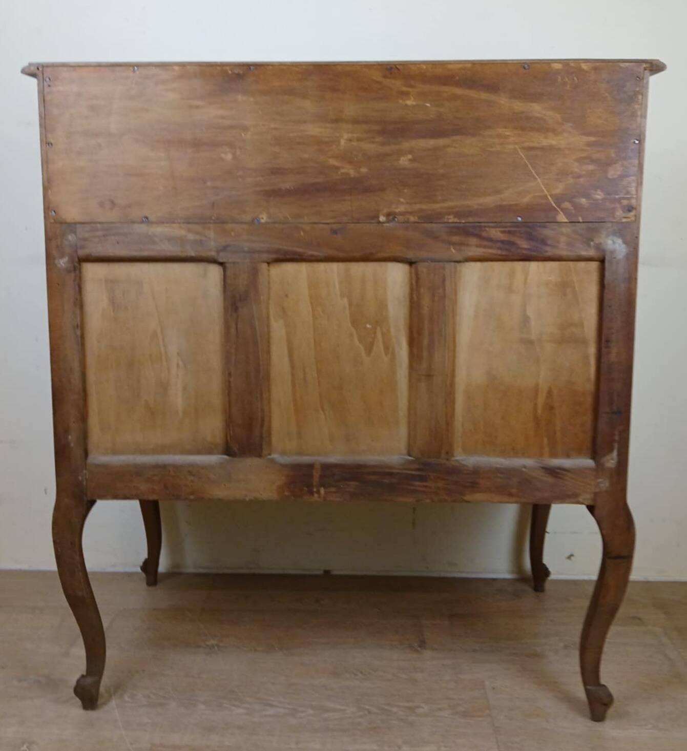 Louis XV Baroque scriban chest of drawers in solid wood, 20th century