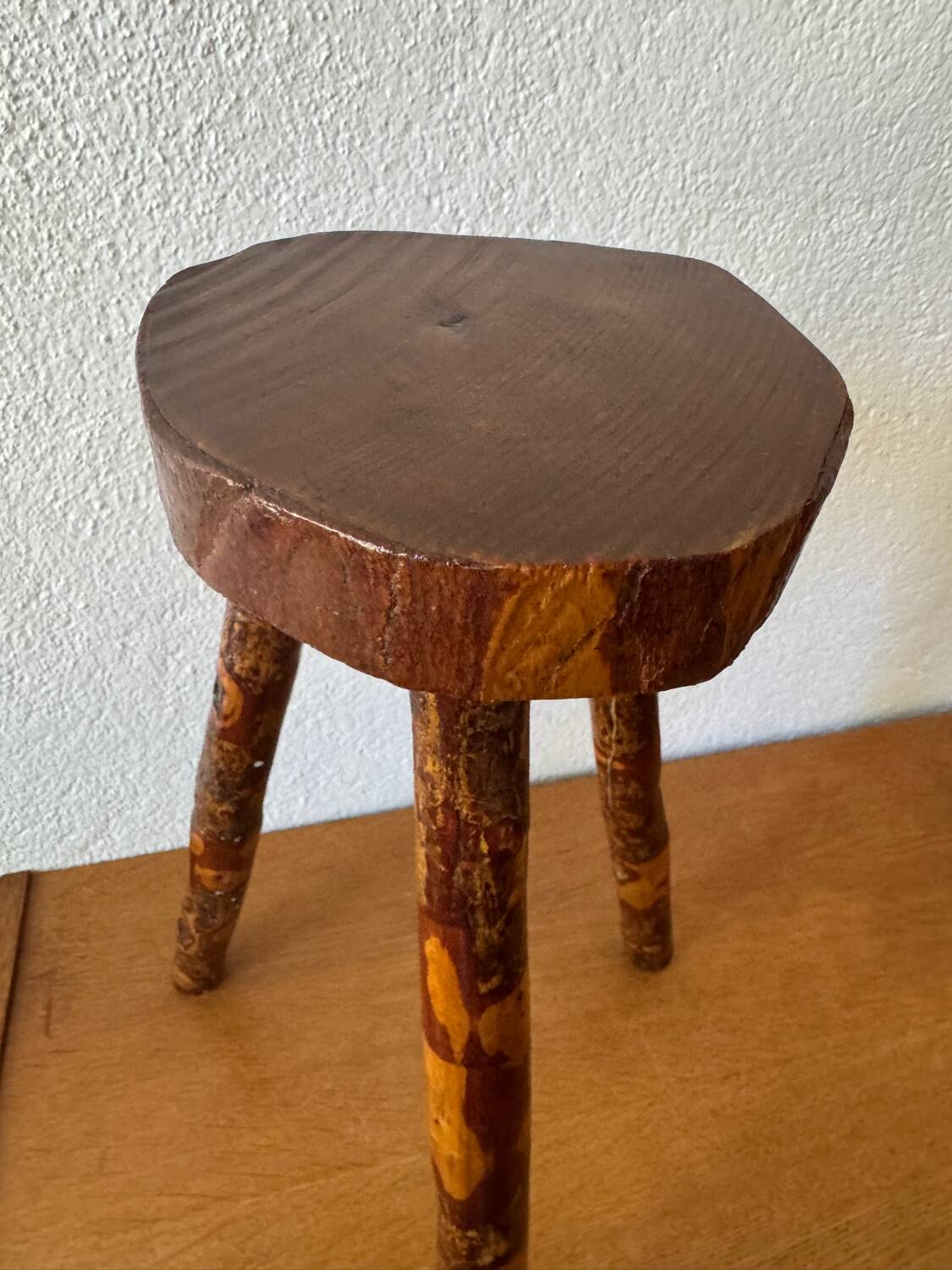 Brutalist wooden stools from the 60s