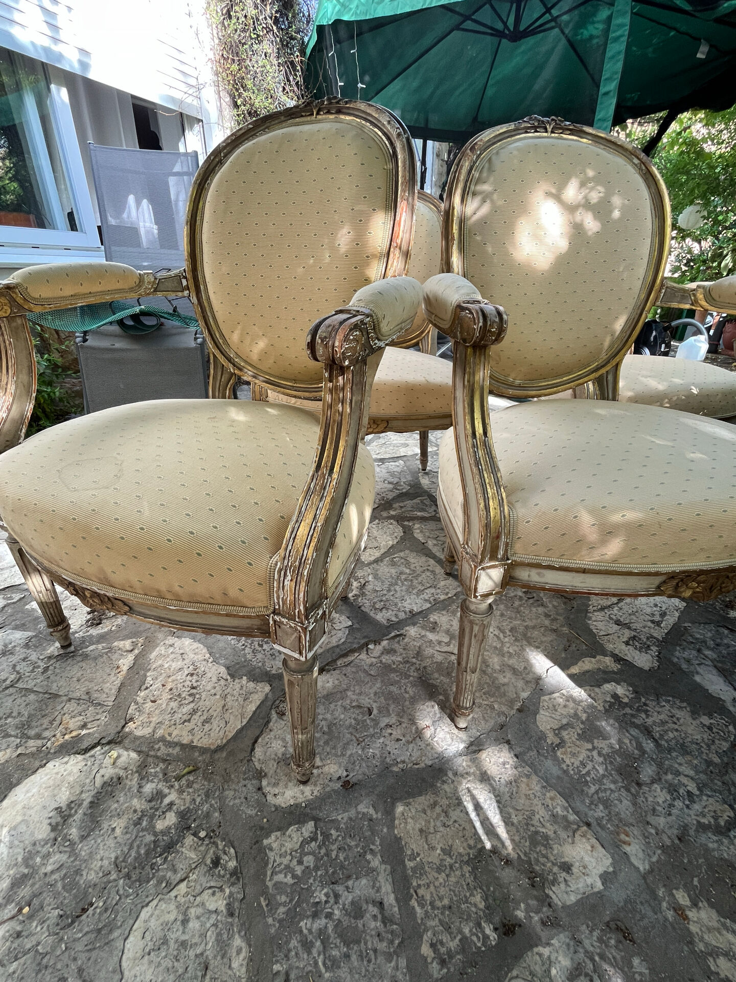4 fauteuils Cabriolet Style Louis XVI