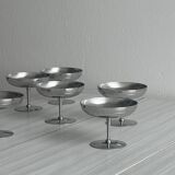 6 vintage stainless steel metal bowls