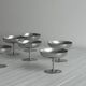 6 vintage stainless steel metal bowls