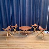 Safari set, four stools and a table 1970s