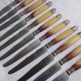 11 Couteaux anciens dans leur coffret  véritable Brossard