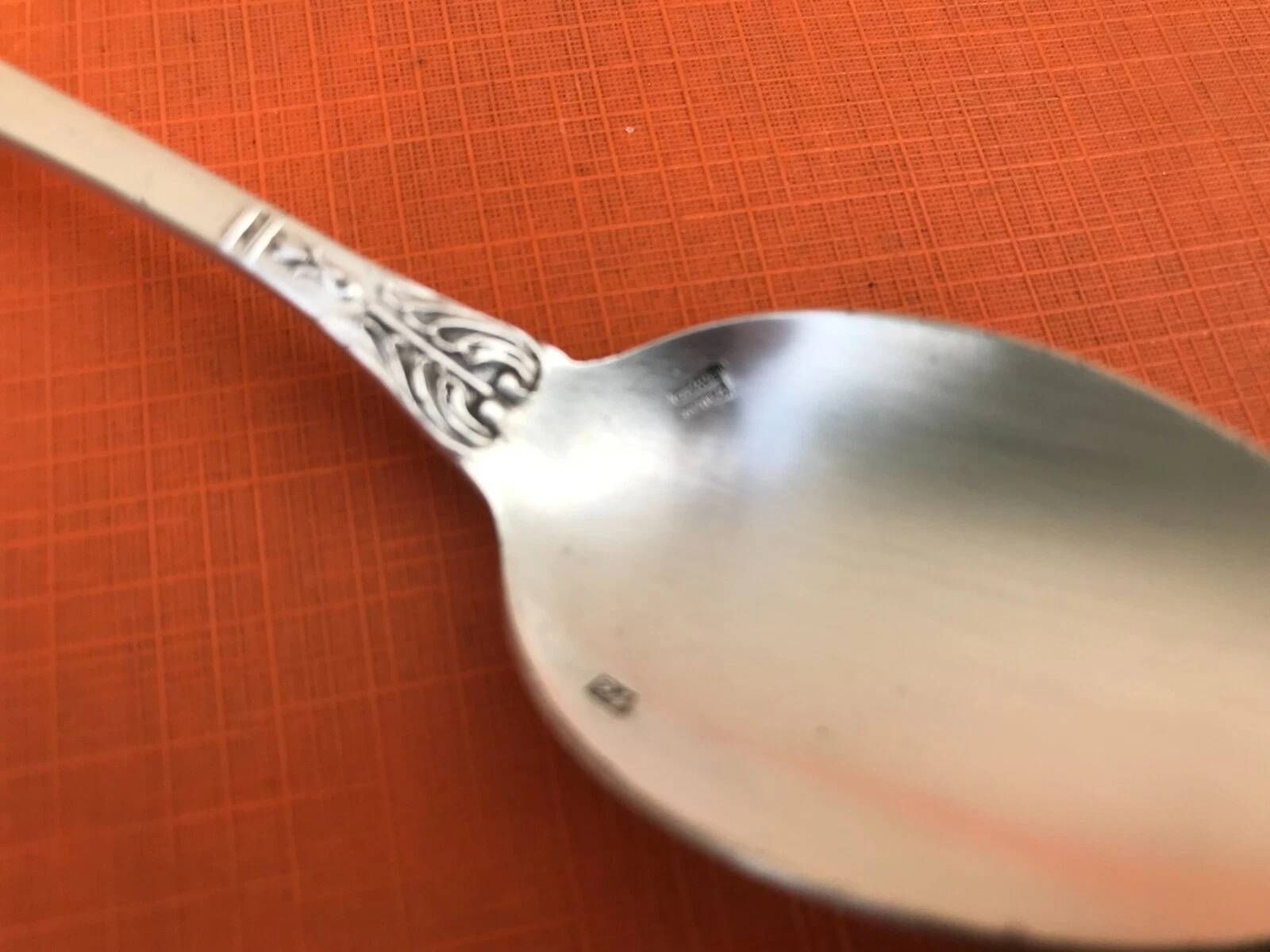 Antique dessert spoon by Orfèvre Cailar Bayard, Empire model.