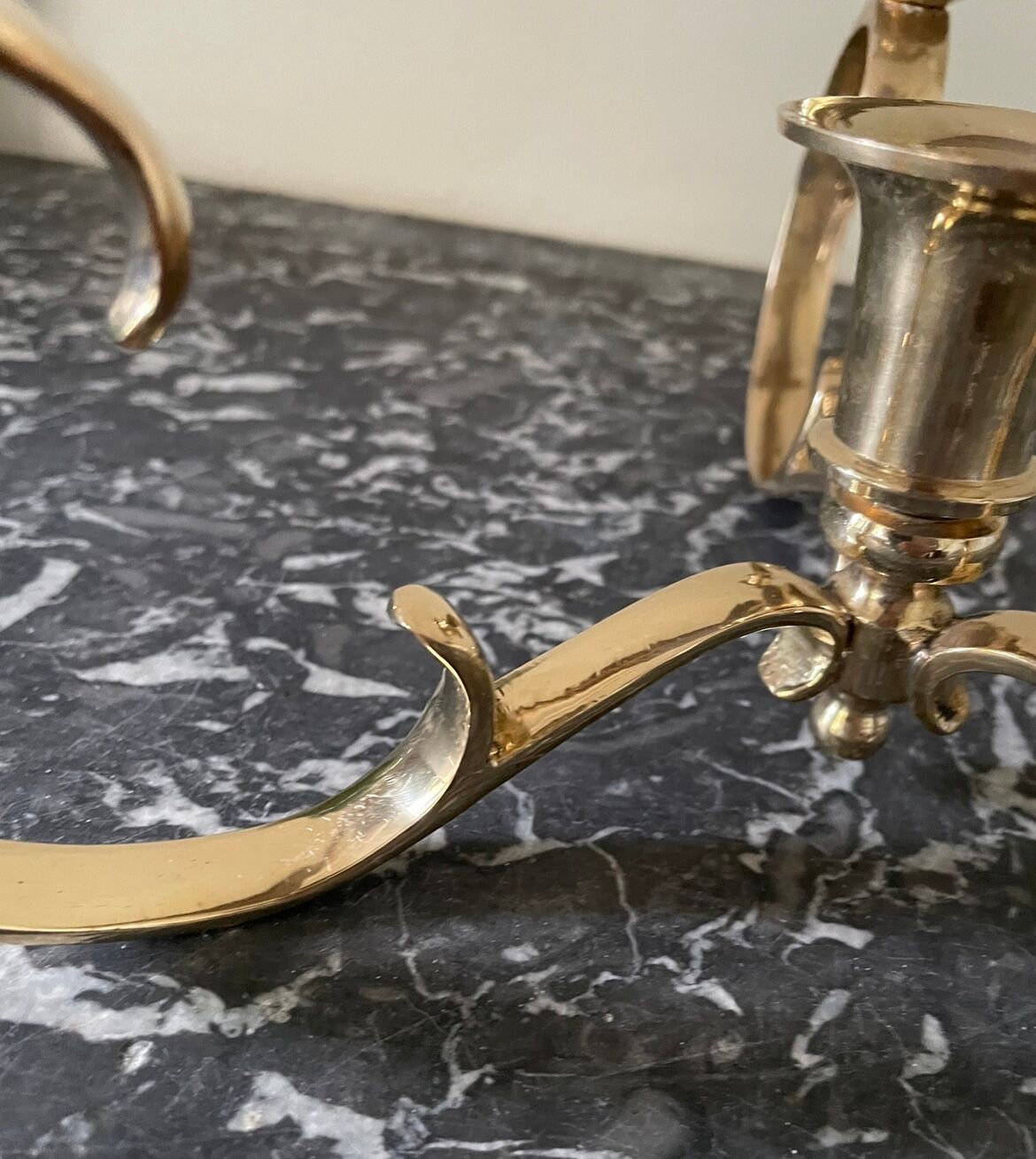 Gilded brass chandelier