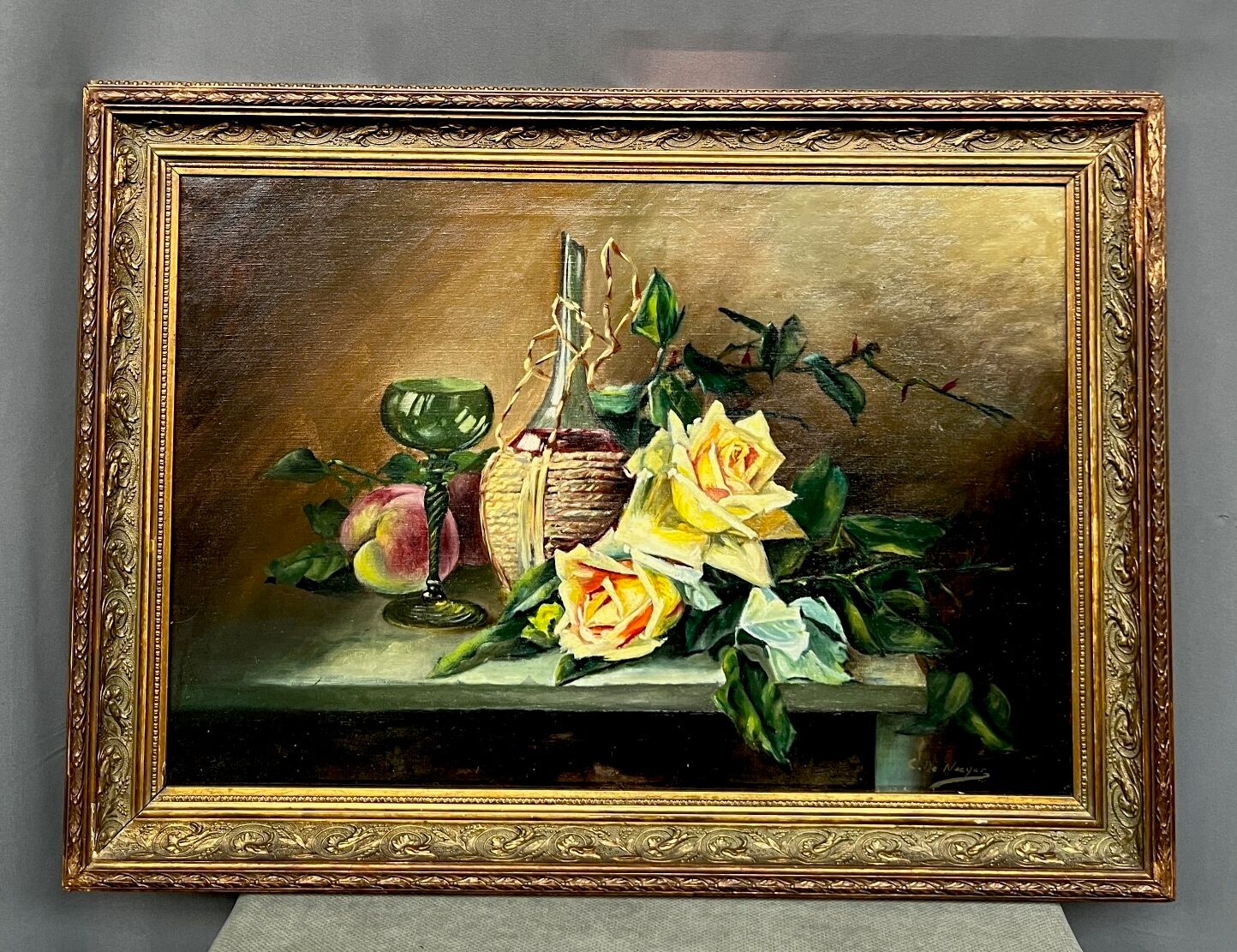 Charles de Naeyer (1877-1911) Still life with roses