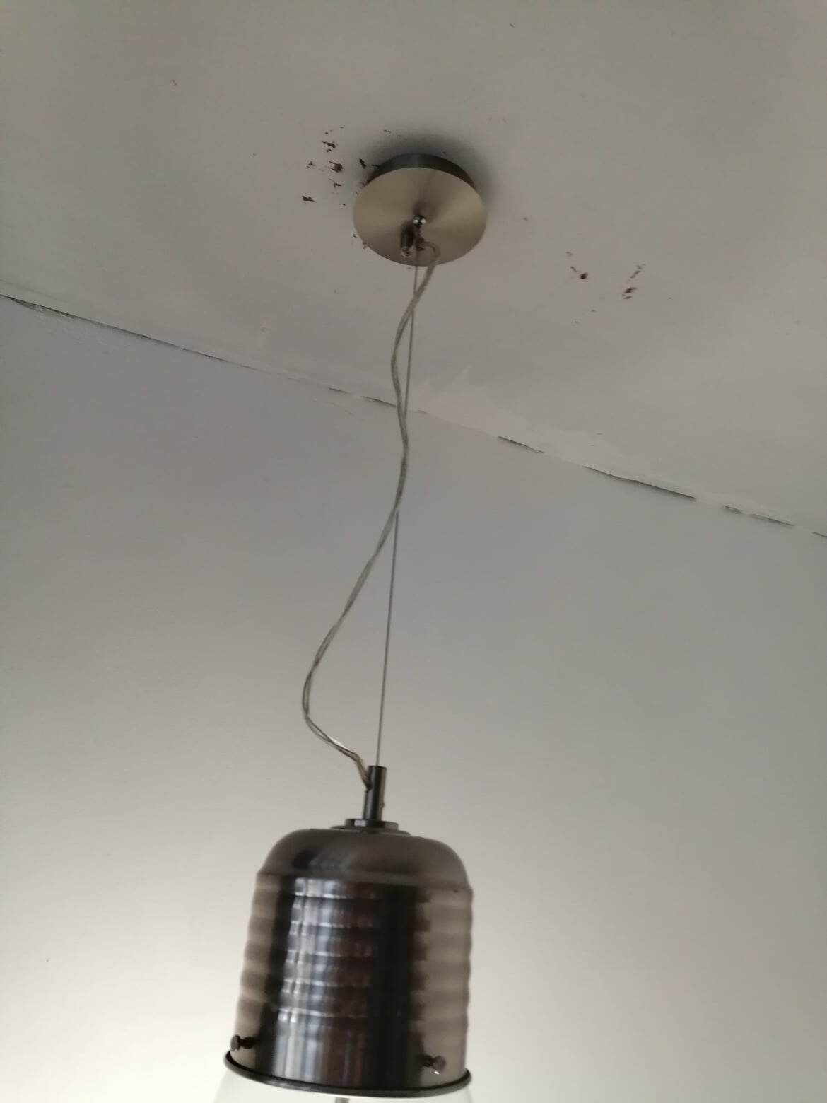 Suspension 80s. Large blown glass bulb