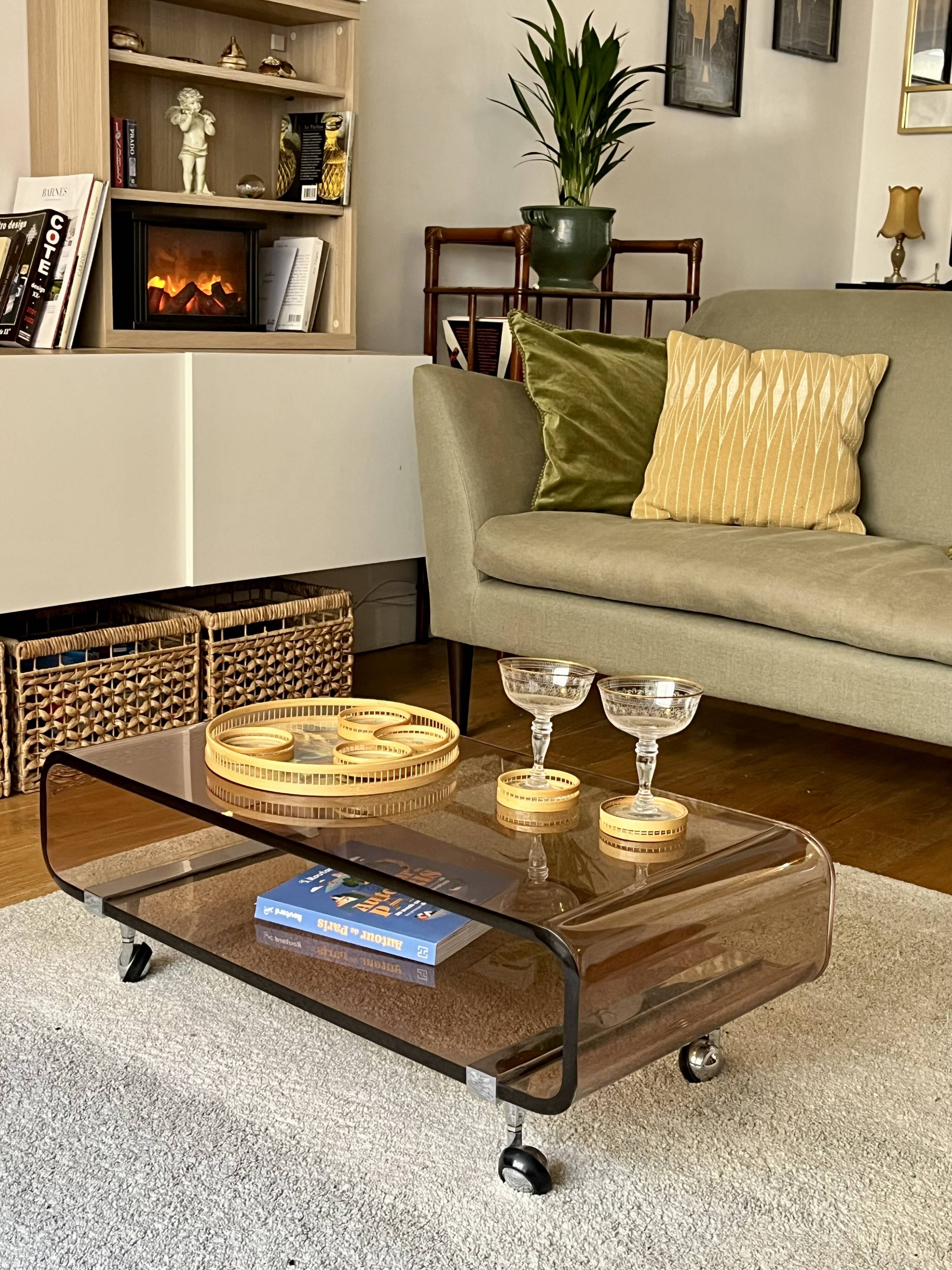 Plexiglass coffee table -Michel Dumas- Rochebobois- Very good condition