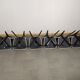 suite of 6 wooden chair and marbled grey white skai