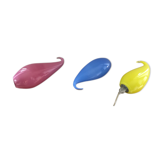 3 designer side lamps in blown glass