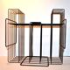 VINTAGE 1960-1970 graphic vinyl record holder in black metal