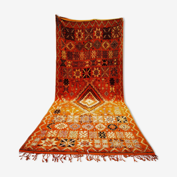 Moroccan Berber vintage rug hand-woven rectangle colors Saffron, 380x170 cm