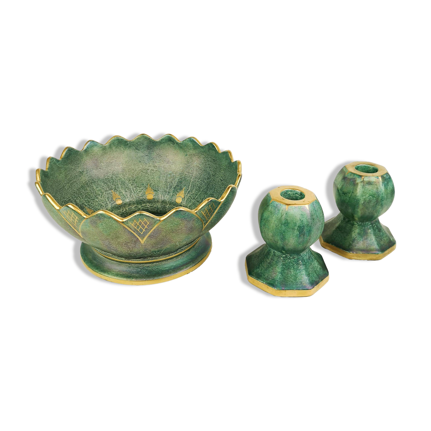 Art Deco bowl and candlesticks Gustavsberg Josef Ekberg