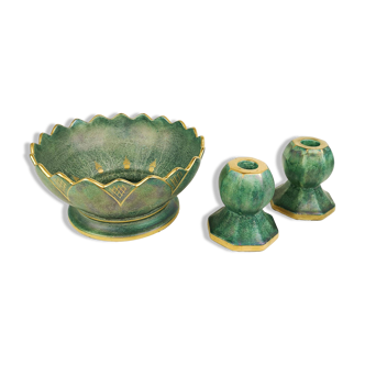 Art Deco bowl and candlesticks Gustavsberg Josef Ekberg
