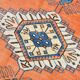 5x7 Pumpink Orange & Blue Turkish Rug, 154x203Cm