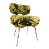 Chaise année 70 Pelfran moumoute verte