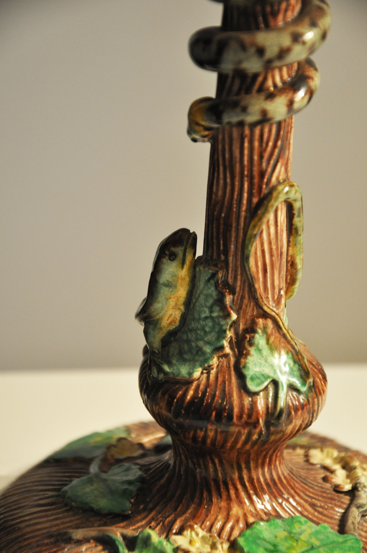 Pair of candlesticks in dabbling Thomas Sergeant