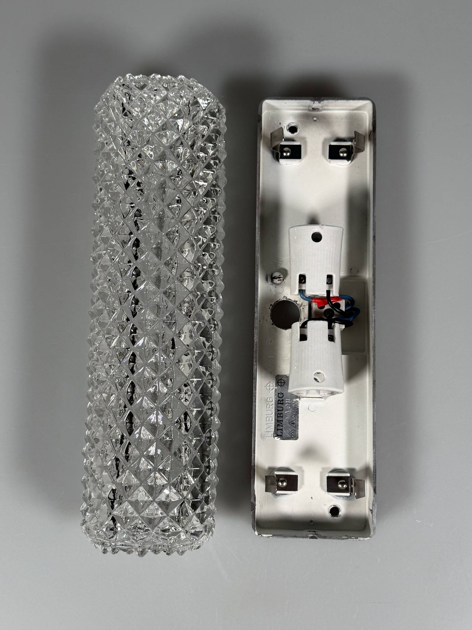1960s 1970s Wall Lamp by Glashütte Limburg Germany Space Age
