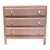 Vintage 1960 pink restored chest of drawers
