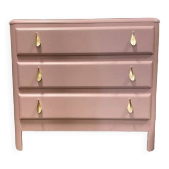 Vintage 1960 pink restored chest of drawers