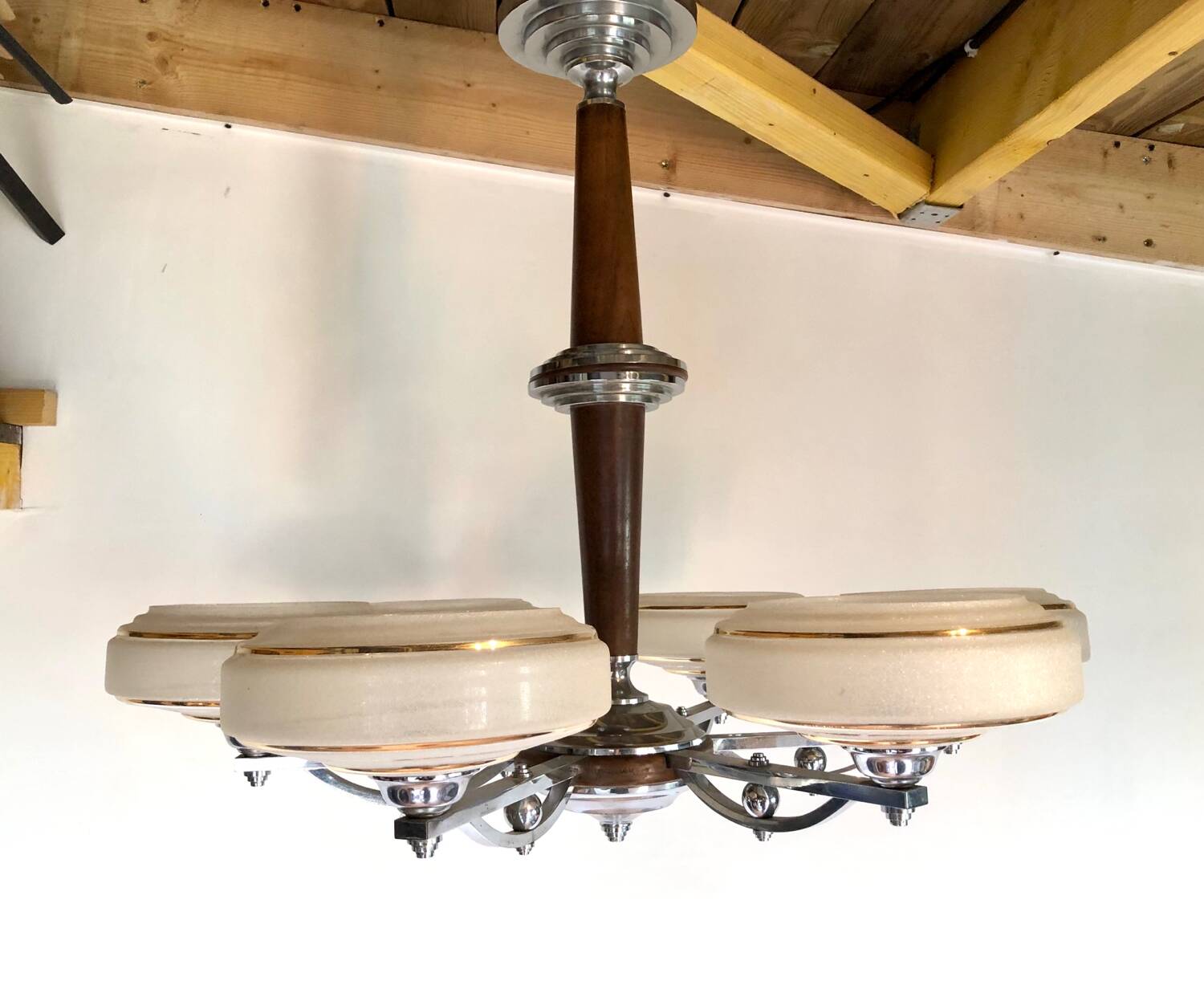 6-light art deco chandelier